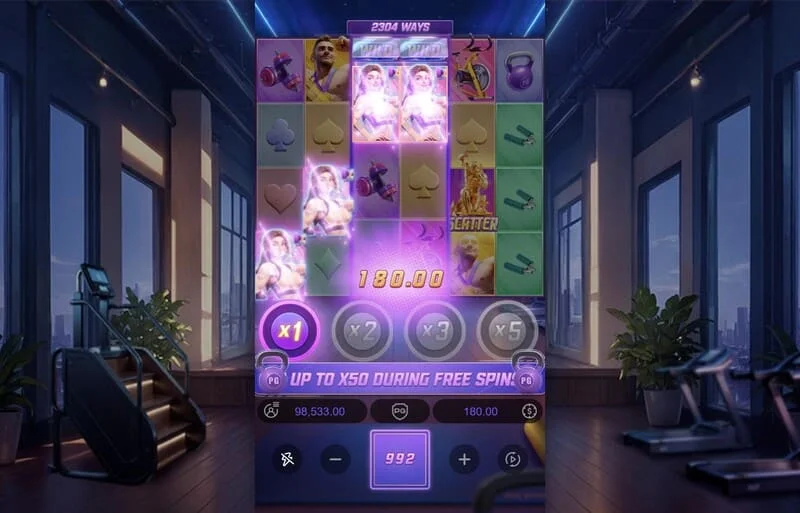 Mighty Mania – gevinst i basisspil med fremhævet linje